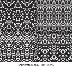 seamless vector pattern. floral ornament. interior decoration, wallpaper, presentation, fashion design. black and white color