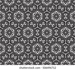 seamless vector pattern. floral ornament. interior decoration, wallpaper, presentation, fashion design. black and white color