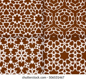 seamless vector pattern. floral ornament. interior decoration, wallpaper, presentation, fashion design. chocolate color