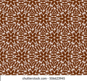 seamless vector pattern. floral ornament. interior decoration, wallpaper, presentation, fashion design. chocolate color