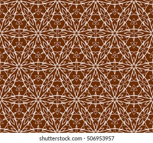 seamless vector pattern. floral ornament. interior decoration, wallpaper, presentation, fashion design. chocolate color