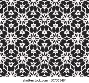 seamless vector pattern. floral ornament. interior decoration, wallpaper, presentation, fashion design. black and white color