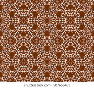 seamless vector pattern. floral ornament. interior decoration, wallpaper, presentation, fashion design. chocolate color
