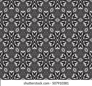 seamless vector pattern. floral ornament. interior decoration, wallpaper, presentation, fashion design. black and white color