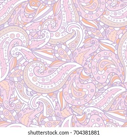 Seamless vector pattern with floral and paisley motives. Nice vector background, perfect for wallpaper, wrapping paper or textile.