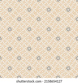 Seamless vector pattern with floral and star,Abstract geometric background.new creative gray flower,orange star cream background pattern design.simple geometric vector floral and star pattern.