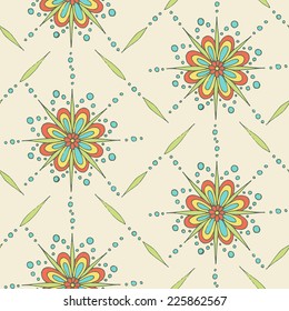 Seamless vector pattern. Floral theme in vintage style. Elegant background for your design. Seamless pattern can be used for wallpaper, pattern fills, web page background, surface and fabric textures.