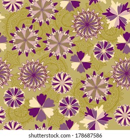 Seamless vector pattern with florals and flowers