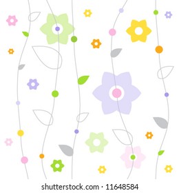 Seamless vector pattern with flowers