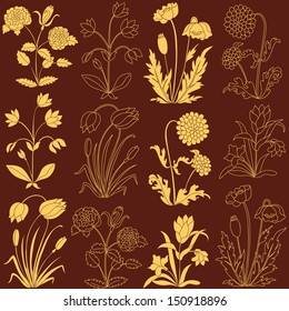 Seamless vector pattern with flowers