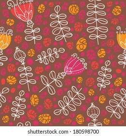 Seamless vector pattern with flowers