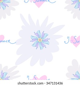 The seamless vector pattern with flowers