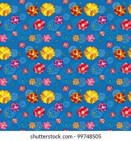 Seamless vector pattern with flowers