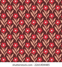 Seamless vector pattern of flowers in attractive color combo