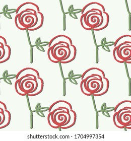 Seamless vector pattern with flowers. The background