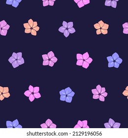 Seamless vector pattern of flowers. Background for greeting card, website, printing on fabric, gift wrap, postcard and wallpapers. Phlox flowers.