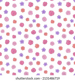 Seamless vector pattern of flowers. Background for greeting card, website, printing on fabric, gift wrap, postcard and wallpapers. Camellia flowers. 