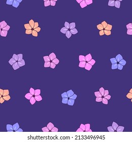 Seamless vector pattern of flowers. Background for greeting card, website, printing on fabric, gift wrap, postcard and wallpapers.  Phlox flowers.