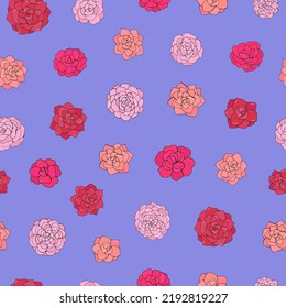 Seamless vector pattern of flowers. Background for greeting card, website, printing on fabric, gift wrap, postcard and wallpapers. Camellia flowers. 
