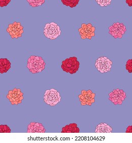 Seamless vector pattern of flowers. Background for greeting card, website, printing on fabric, gift wrap, postcard and wallpapers. Camellia flowers. 