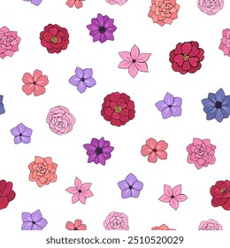 Seamless vector pattern of flowers. Background for greeting card, website, printing on fabric, gift wrap, postcard and wallpapers. Camellia flowers. 