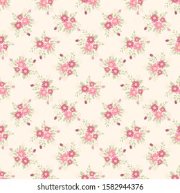 Seamless vector pattern with flowers. Beautiful background for printing on textile or paper. Decorative floral ornament in a free style.