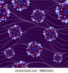 Seamless vector pattern - flowers of the cherry blossoms.