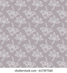 Seamless vector pattern with flowers. Fabric, wrapping, textile design