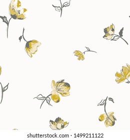 Seamless vector pattern of flowers .Floral background. 