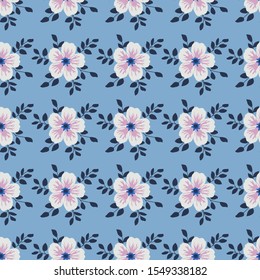 Seamless vector pattern with flowers. Floral design for textiles. Simple background in a free style.
