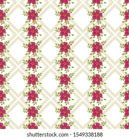 Seamless vector pattern with flowers. Floral design for textiles. Simple background in a free style.