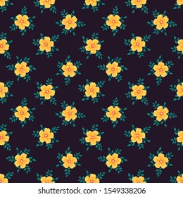 Seamless vector pattern with flowers. Floral design for textiles. Simple background in a free style.