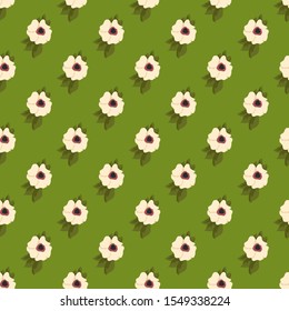 Seamless vector pattern with flowers. Floral design for textiles. Simple background in a free style.