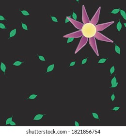 Seamless vector pattern with flowers and leafs