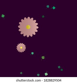 Seamless vector pattern with flowers and leafs