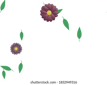 Seamless vector pattern with flowers and leafs