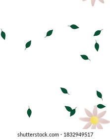 Seamless vector pattern with flowers and leafs