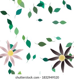 Seamless vector pattern with flowers and leafs