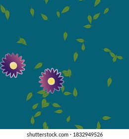 Seamless vector pattern with flowers and leafs