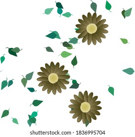 Seamless vector pattern with flowers and leafs
