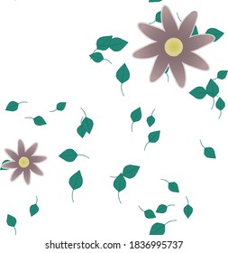 Seamless vector pattern with flowers and leafs