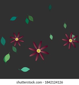 Seamless vector pattern with flowers and leafs