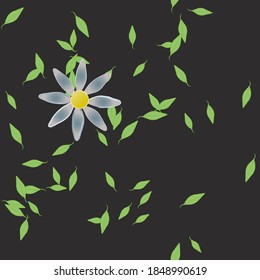 Seamless vector pattern with flowers and leafs