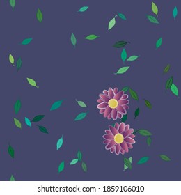 Seamless vector pattern with flowers and leafs