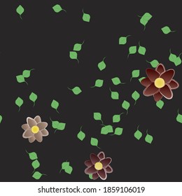 Seamless vector pattern with flowers and leafs