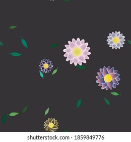 Seamless vector pattern with flowers and leafs