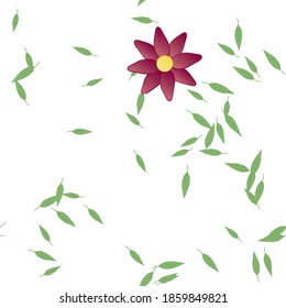 Seamless vector pattern with flowers and leafs