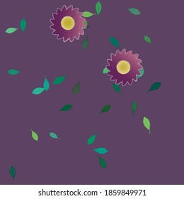 Seamless vector pattern with flowers and leafs