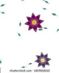 Seamless vector pattern with flowers and leafs