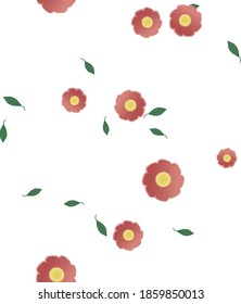Seamless vector pattern with flowers and leafs